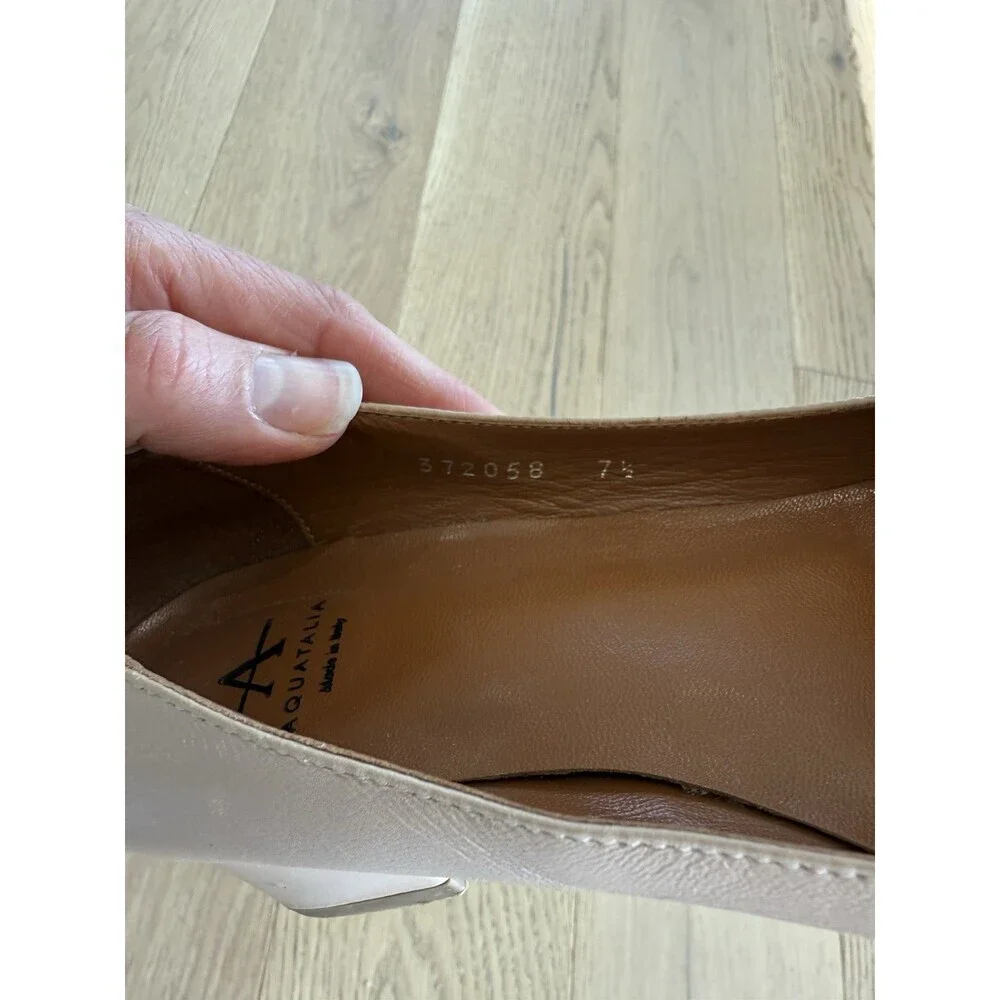 Aquatalia Taupe Suede Weatherproof Block Heel Pointed Toe Pump Women's Size 9